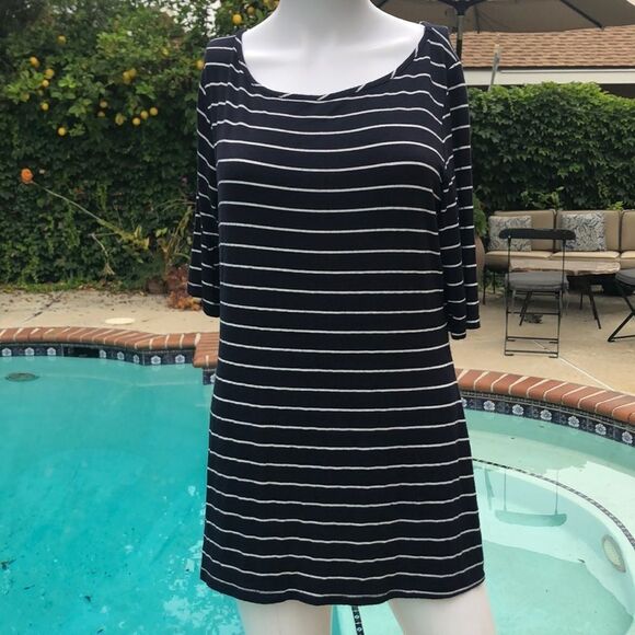 Green Envelope Blue/White Stripe 3/4 Sleeve T SzXL - Picture 2 of 12